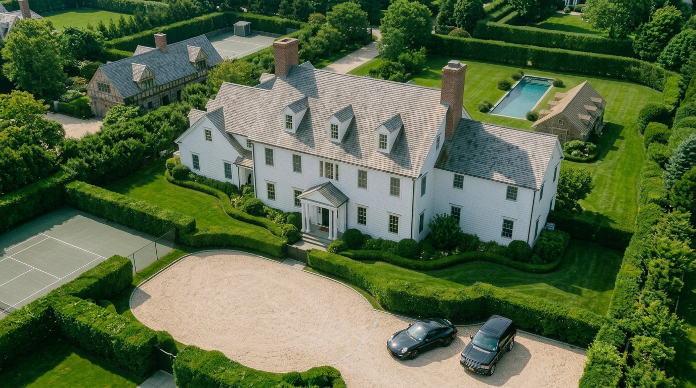 Exterior view of high-end Long Island home inspected by Oceanview & Up